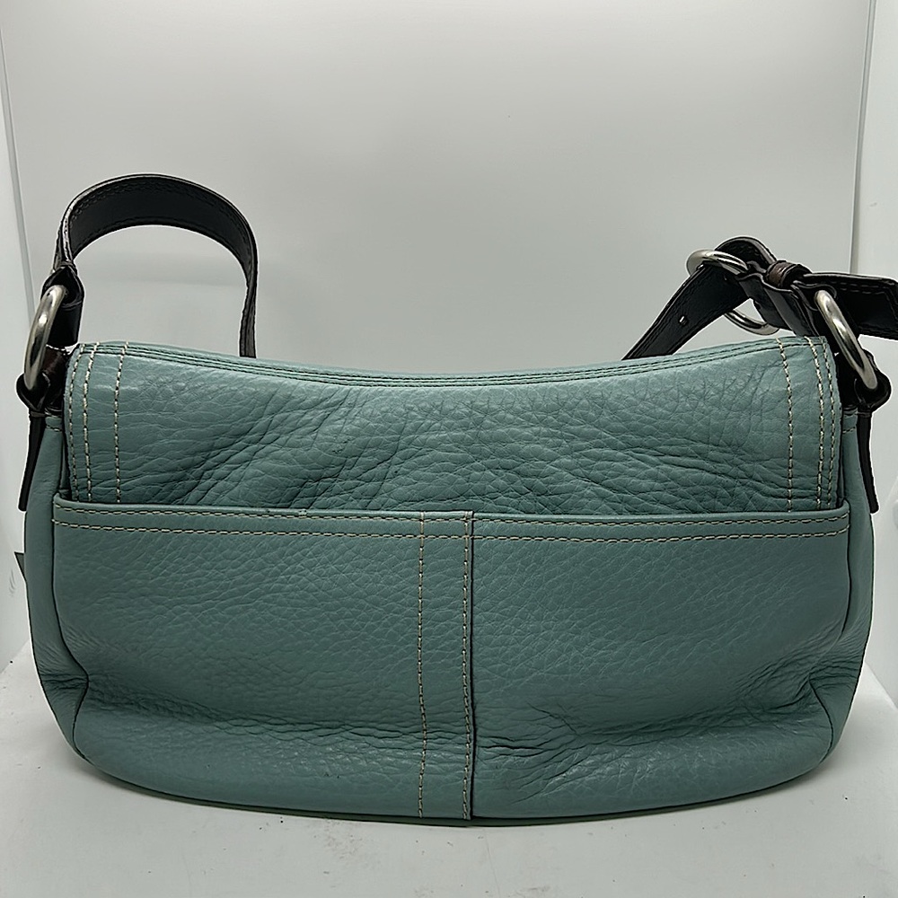 Coach Robin’s Egg Light Blue Pebbled Leather Hobo Bag Purse 🌸🌸 - Picture 2 of 13